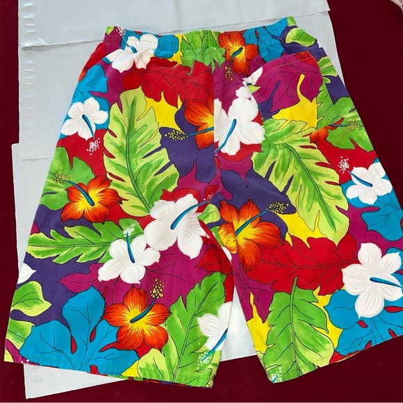 Vtg 32/34 California Shores SHORTS HAWAIIAN STYLE 1479 bright Colors COTTON mens - Picture 6 of 11